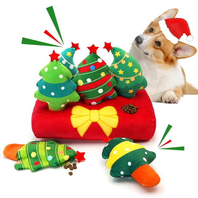 Juguete para perros Lepawit Christmas Hide and Seek Squeaky Puzzle x6