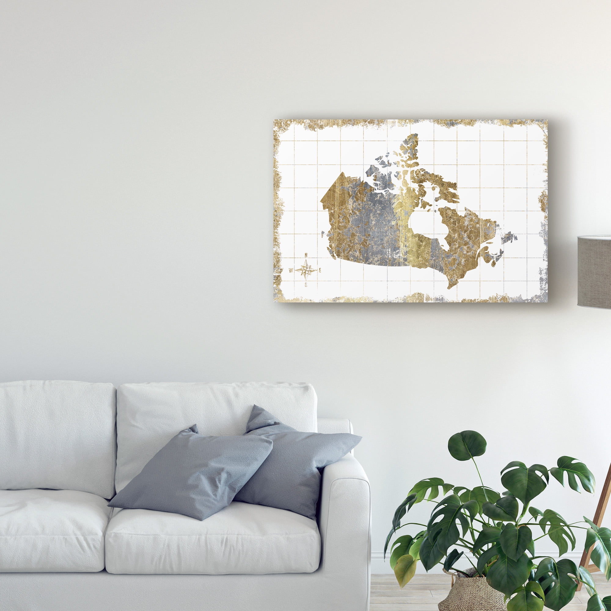 Trademark Fine Art 'Gilded Map Canada' Canvas Art by Wild Apple Portfolio