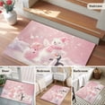 thumbnail image 6 of Christmas Pink Bathroom Mat 2x3 FT, Non Slip Small Kitchen Mat, Bear Snowman Cute Animal Ombre Washable Soft Backed Front Door Throw Rug Non-Shedding Indoor Outdoor Doormat for Entryway Sink, 6 of 9