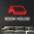 thumbnail image 5 of Handmadetneonsign Book House Neon Sign, Book Store Wall Art Decor, Book Lover Bookworm Wall Decor, 5 of 5