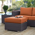 thumbnail image 2 of Modway Convene Square Fabric and Rattan Patio Ottoman in Espresso/Orange, 2 of 3