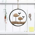 thumbnail image 4 of Wood Whale Wall Hanging Ornament Nautical Decor, Rustic Wooden Whale Wall Decor Hanging Circle Ocean Farmhouse Home Decor, 4 of 7