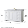 thumbnail image 5 of Wyndham Collection 60" Square Sink Wood Single Bathroom Vanity in White, 5 of 5