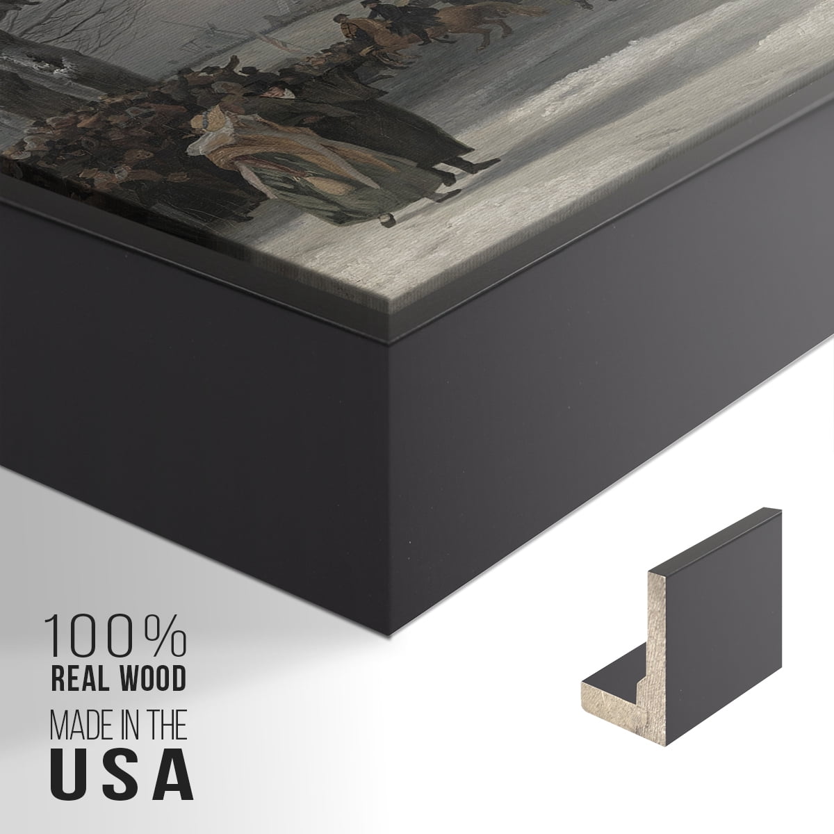 Vintage Landscape-CCCLXXXVII By Wexford Home Framed in Black Wood Gallery Wrapped Canvas 27 in. x 41 in.