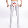 thumbnail image 4 of Somuwie Clearance Men Sexy Solid Silky Four Hollowed Out Open Rompers Leggings Underwear, 4 of 5