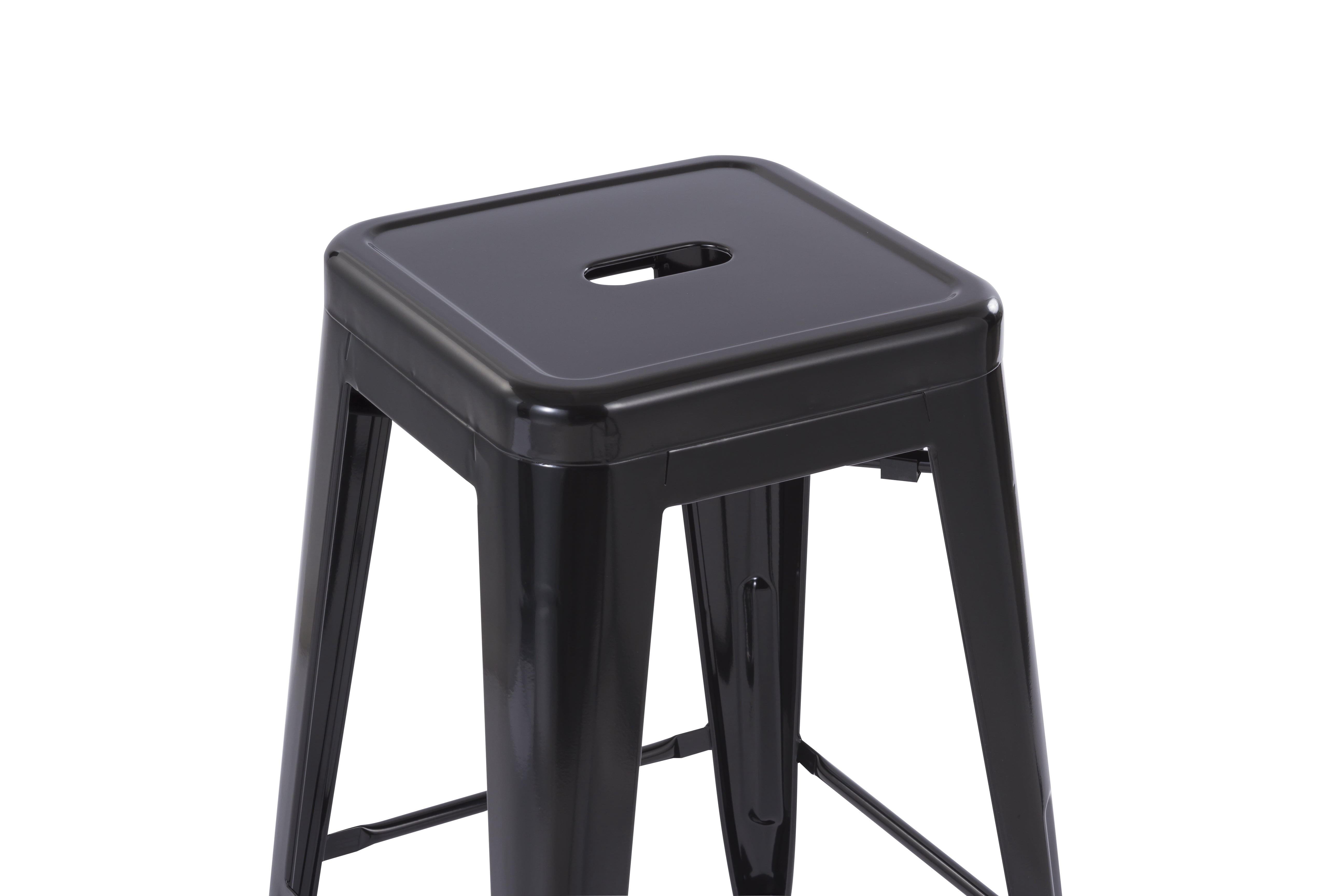 Howard 24inch Metal Assembled Counter Stool, Set of 4, Black Color for Indoor