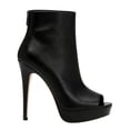 thumbnail image 2 of XYD Women Stiletto Heels Ankle Boots Peep Toe Platform Back Zip Leather Booties Night Out Party Shoes Size 14 Black, 2 of 4