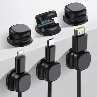 9-Pack Magnetic Cable Holder – Under Desk Cable Management Clips With Adhesive, For Home Office Desk & Car (White)