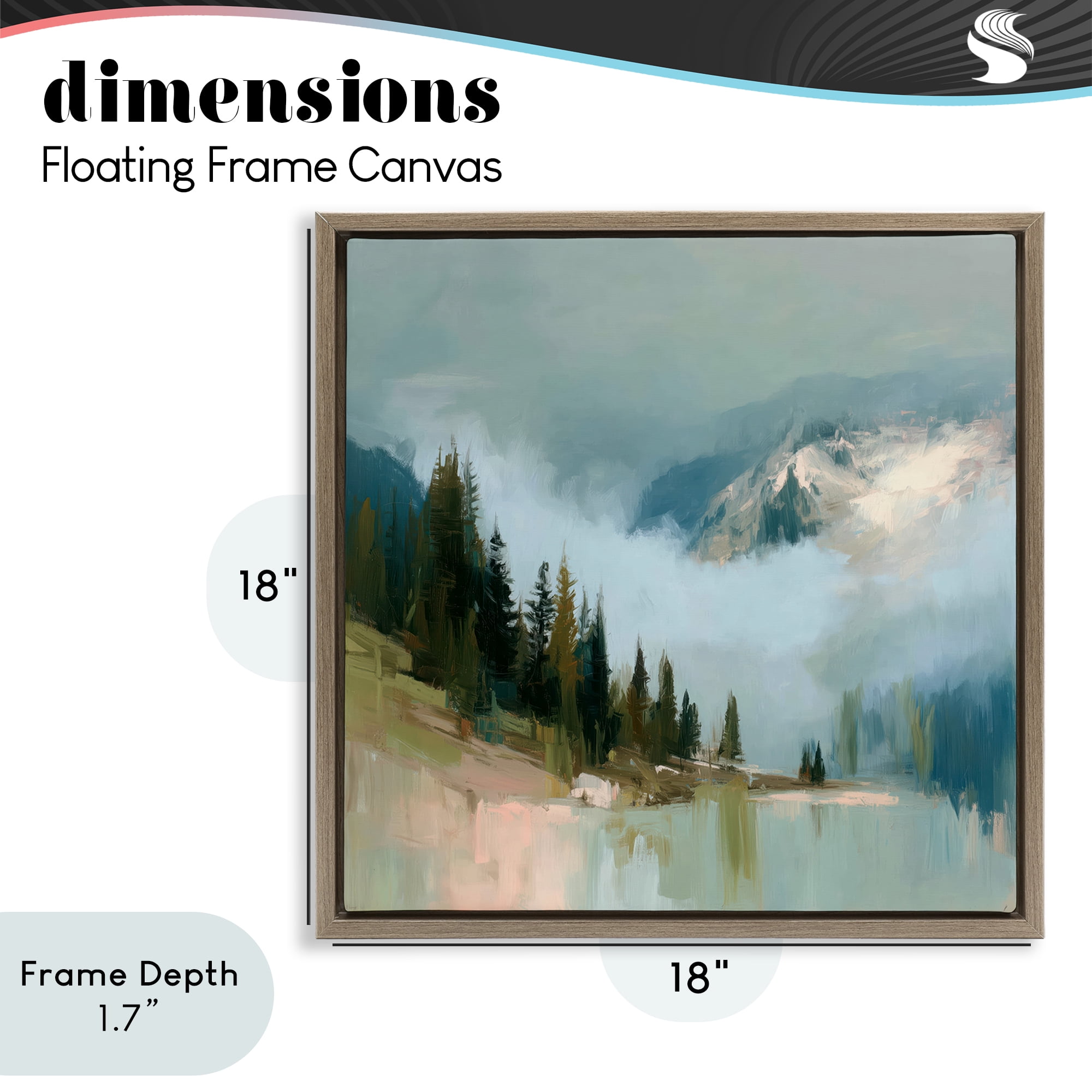 Stupell Industries Fog On The Mountains Brown Framed Floater Canvas Wall Art, design by Kim Curinga