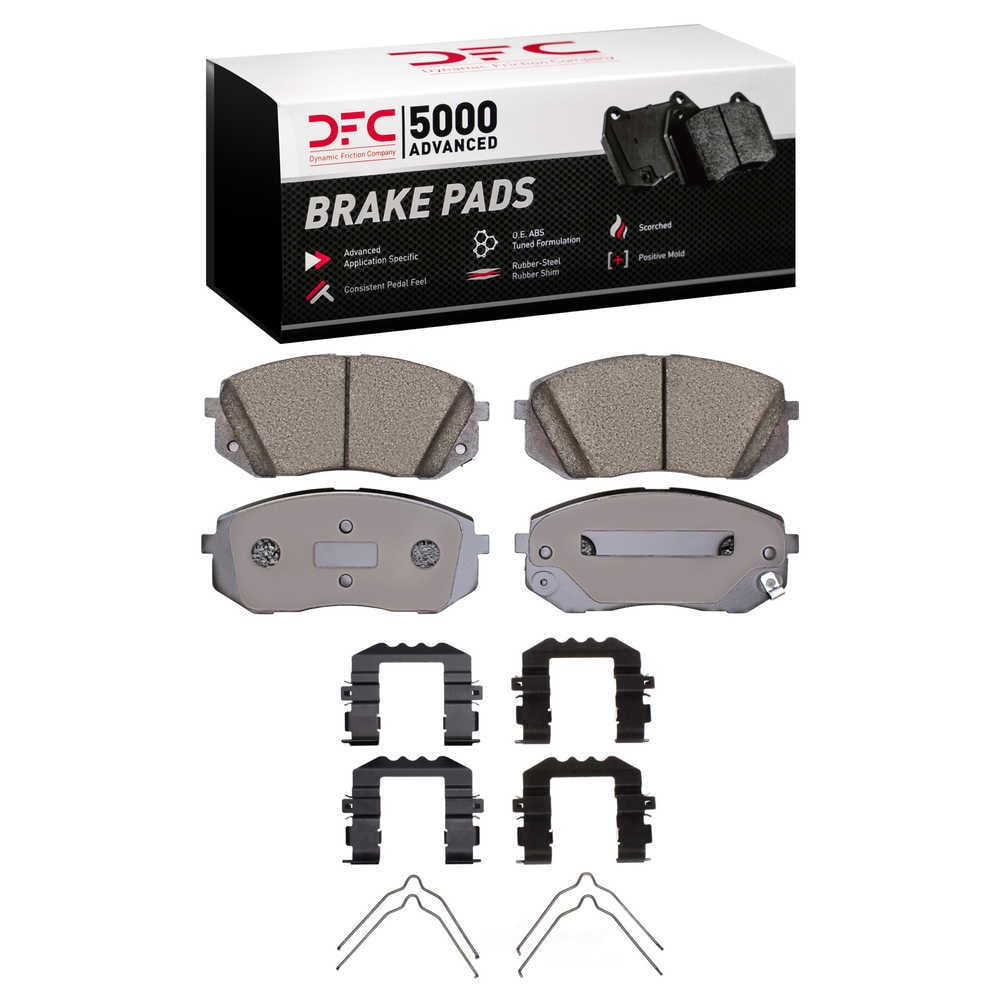 Dynamic Friction Company 1551-1855-01 DFC 5000 Advanced Brake Pads - Ceramic and Hardware Kit - OE