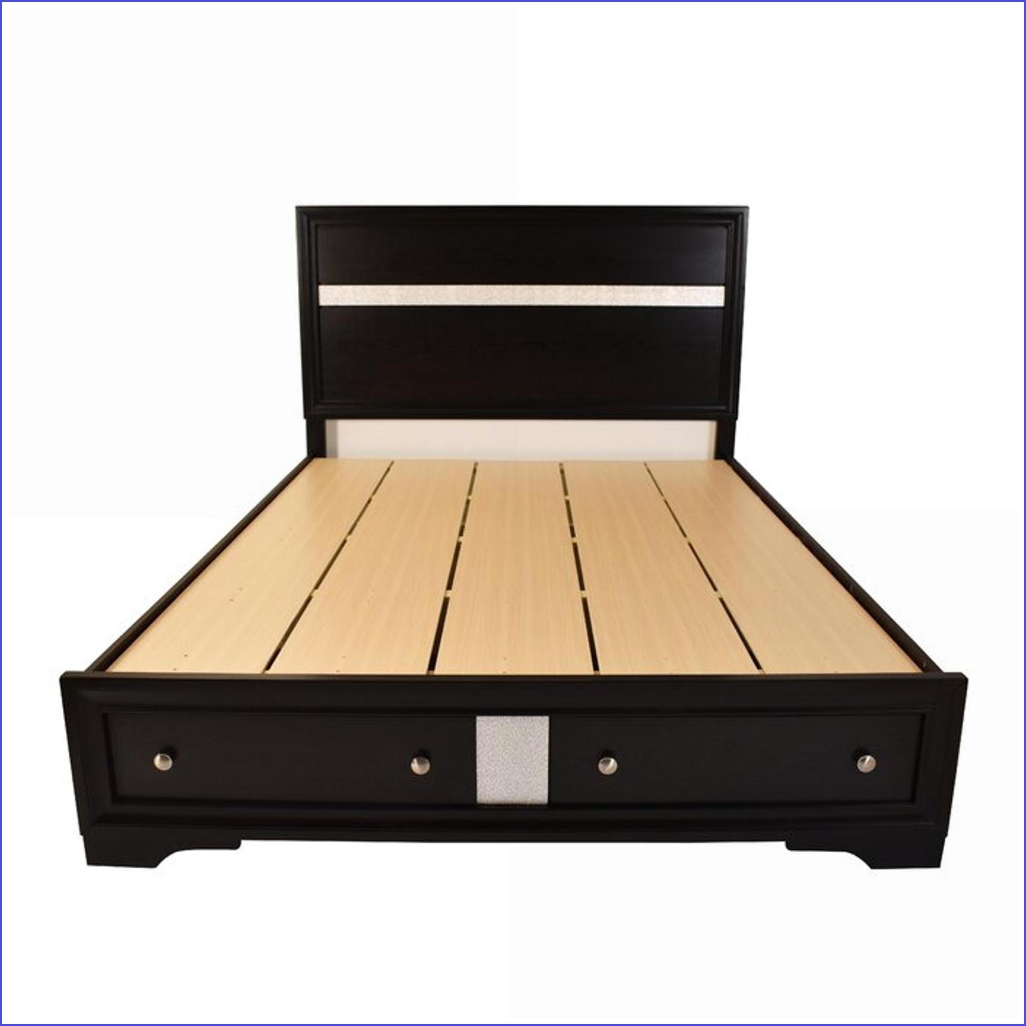 Bedroom Set for Master/Guest Room, Traditional Queen 4 PC Storage in Black Engineered Wood | Black | Wood
