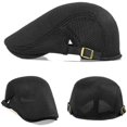 thumbnail image 4 of Minzimin 2 Pack Men's Mesh Cap Breathable Summer Newsboy Hat Adjustable Beret Ivy Cap Irish Cabbie Driving Hats, 4 of 7