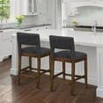 thumbnail image 3 of Home Square Fabric Counter Stool in Dark Gray Finish - Set of 3, 3 of 9