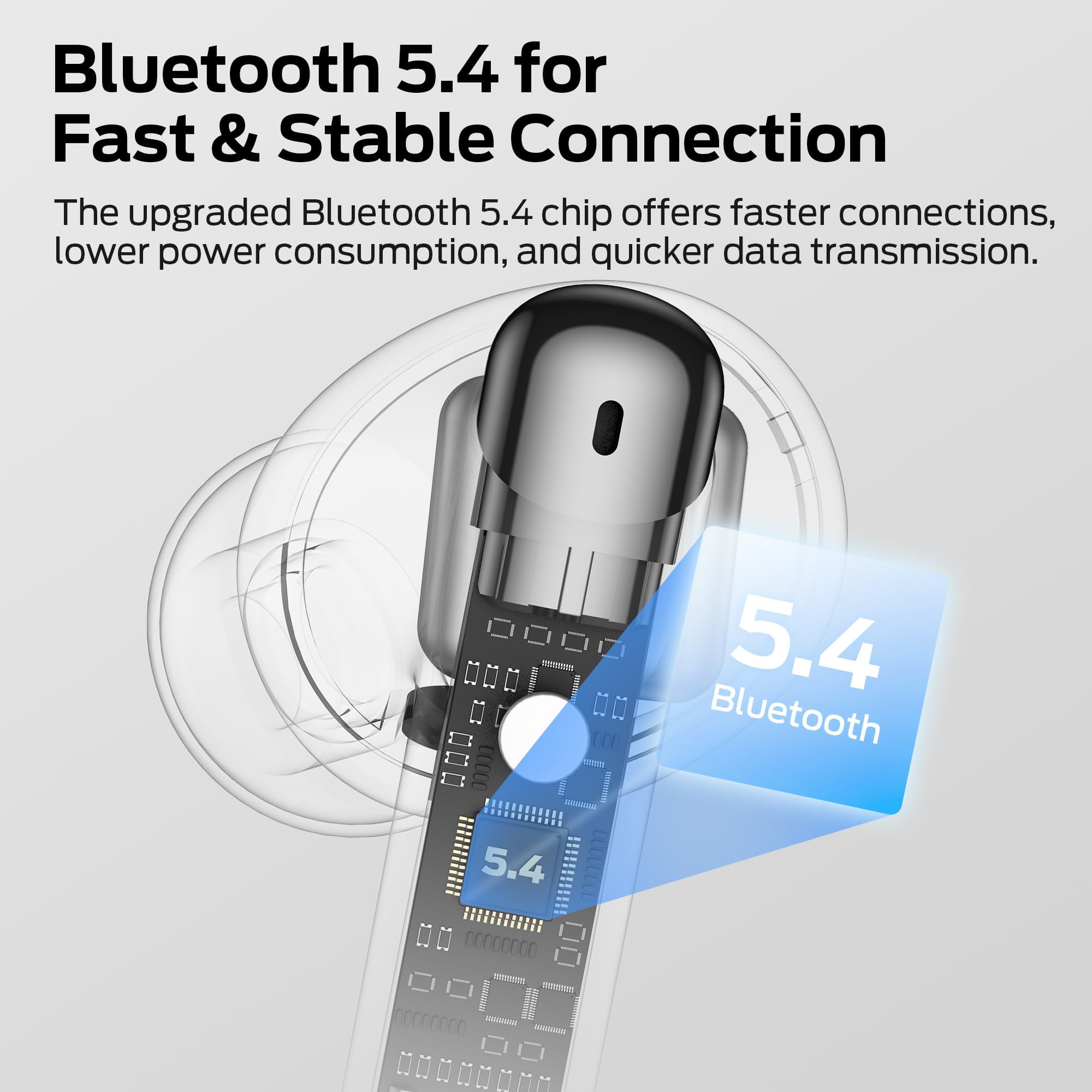 Monster Wireless Earbuds， Bluetooth 6.0 Stereo Headphones with Noise-Cancelling Mic and LED Display, Built-in Mic for Clear Calls, Waterproof Design for Sports, White