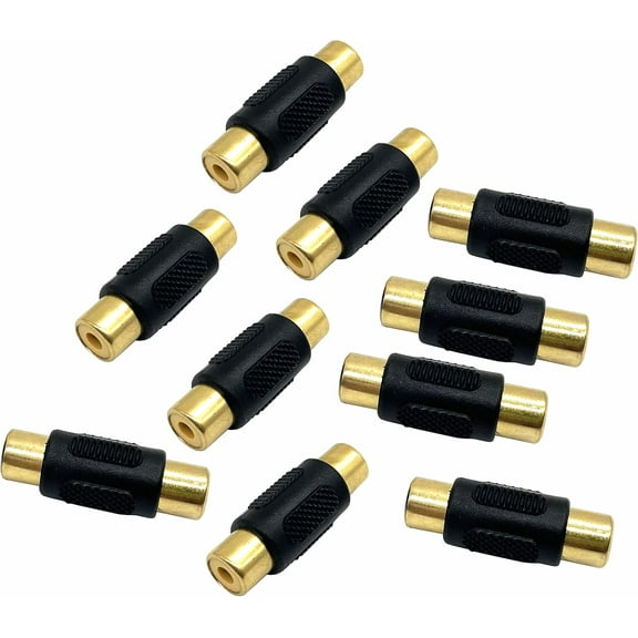 10 Absolute RCA Adapter Female to Female Coupler Extender Barrel Audio Video RCA