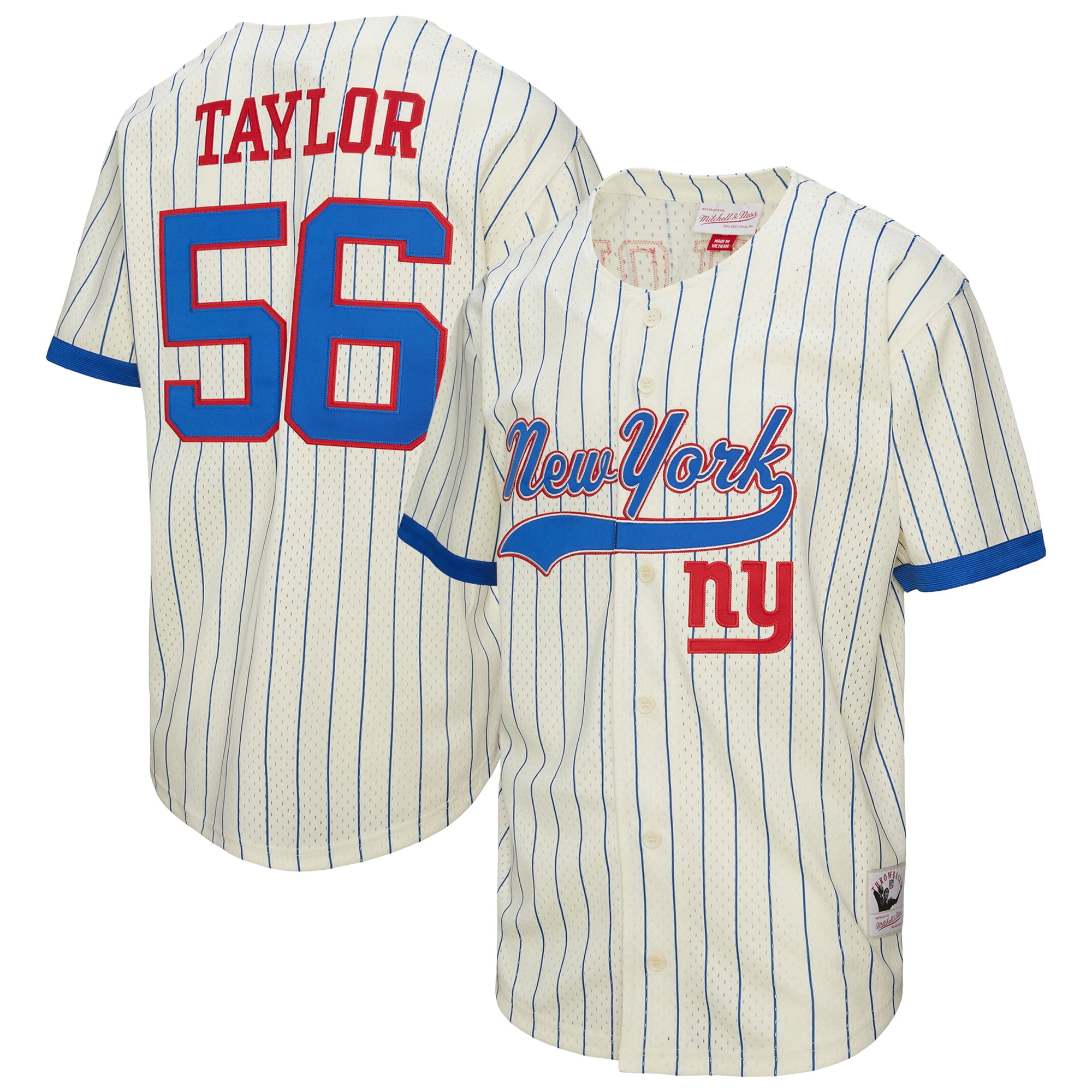 Men's Mitchell Ness Lawrence Taylor Royal/White New York Giants