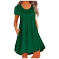 thumbnail image 3 of Riforla Women's Summer Sleeveless Solid Color Pocket Bodycon Round Neck Dress Long Summer Dresses Women Green S, 3 of 5