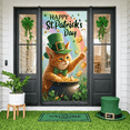 thumbnail image 5 of Green Clover Home Banner Black Plaid Plaid Backdrop Rustic Wooden Sweet Home Lettering Clover Display for Home Decoration St. Patrick's Day Living Room, 5 of 9