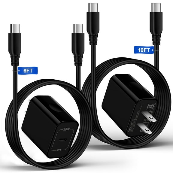 Usb C Super Fast Charger Block,HopePow2PACK 20W Type C USB C Charger Block with 2PACK Usb C to Usb C Cable 10ft/6ft High Speed Phone Charger Block for Samsung Charger 10 ft Type C Super Fast Charging
