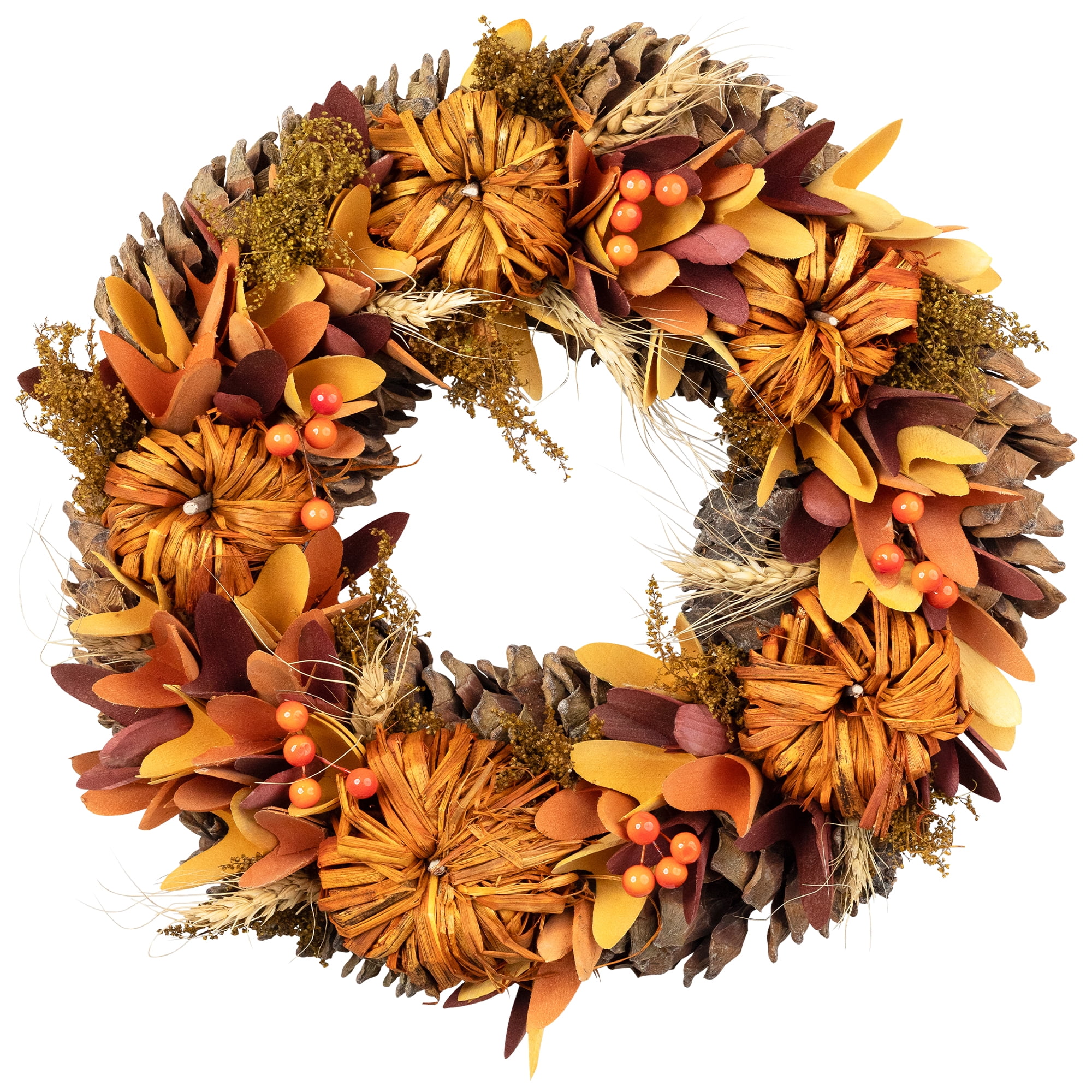 Northlight Mini Pumpkins and Berries Small Fall Harvest Wreath - 13" - Unlit