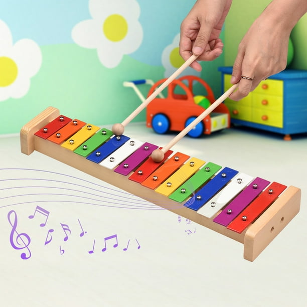 25 Note glockenspiel xylophone wooden base aluminum bars with 2 mallets  percussion musical instrument gift with carrying bag