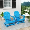 thumbnail image 2 of Costaelm Paradise Outdoor Patio Adirondack Rocking Chairs (Set of 2), Pacific Blue, 2 of 9