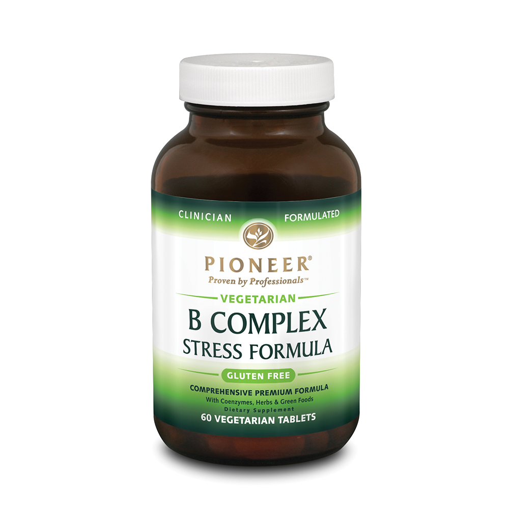 Pioneer B Complex Stress Formula High Potency B Vitamins Whole Food Based Verified No