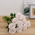 thumbnail image 4 of Plum Artificial Rose 10pcs Open Flower Bouquet Faux Rose Stems for Wedding Arrangement, Bridal Bouquet, Centerpiece, Fake Faux Silk Flowers, 4 of 4
