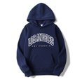 thumbnail image 3 of PMVFHDE Hoodies for Men Unisex Autumn Winter Lined Letter Print Pocket Pullover Hooded Sweatshirt Top Navy,XL, 3 of 3