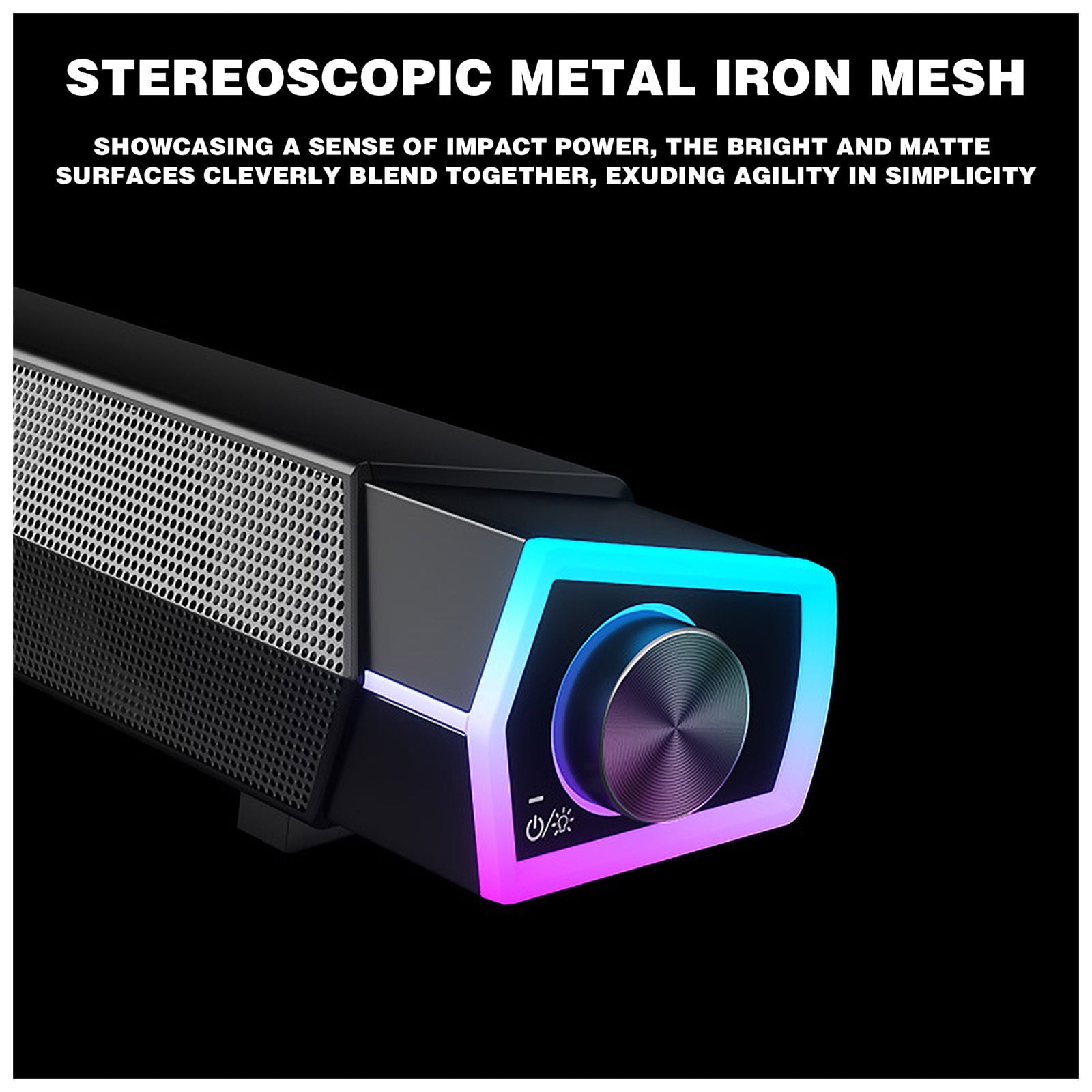Computer Speakers for Desktop PC 16 Inch Bluetooth Speaker Sound Bar with RGB Volume