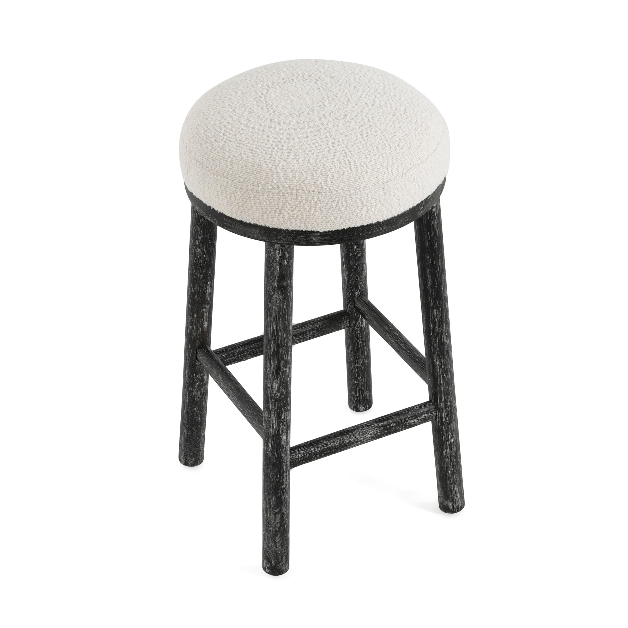 Christopher Knight Home Rustic 27.36" Counter Height Bar Stools, Solid Wood Frame, Black, Set of 4