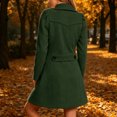 thumbnail image 6 of VEKDONE Womens Pea Coat Notch Lapel Double Breasted Trench Coats Relaxed Fit Button Cuffs Side flap Pockets Overcoat Business Casual Fall Winter Outerwear, 6 of 8