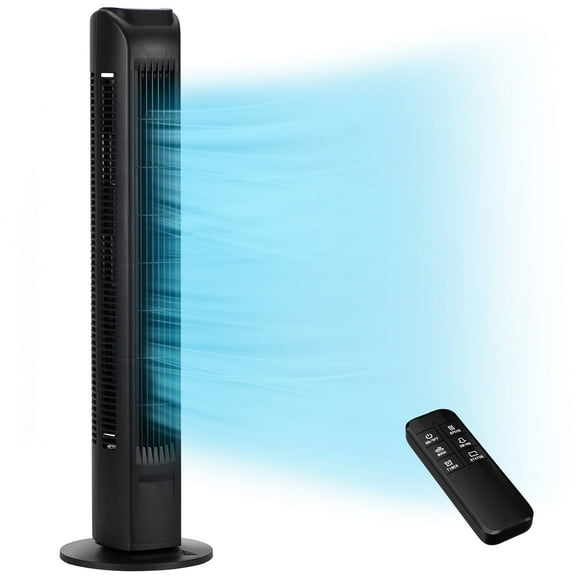 Tower Fan, 30" Standing Fan with Remote, 70° Oscillation, 3 Speeds, 24H Timer Floor Fan for Bedroom, Living Room, Office