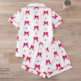thumbnail image 5 of Valentine's Day Women's 2 Piece Pajamas Set Short Sleeve Button Down Shirt and Shorts Cute Print Sleepwear Pjs Sets S-XXL, 5 of 9