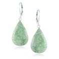thumbnail image 2 of Bling Jewelry Womens Large Shell Gemstone Teardrop Dangle Earrings in Sterling Silver Leverback, 2 of 4