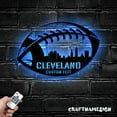 thumbnail image 3 of Craftnamesign Custom Cleveland Skyline Football Metal Sign LED Light, Custom Player Name Sign, 3 of 5