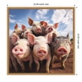 thumbnail image 5 of Kate and Laurel Sylvie Funny Animal Pig Selfie Framed Canvas Wall Art by The Creative Bunch Studio, 22x22 Natural, Funny Cute Animal Art for Wall, 5 of 7