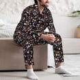 thumbnail image 7 of Honeii Daisies Flowers Pattern Mens Pajamas Set,2pcs Men's Lounge Long Sleeve Sleep Shirt and Pajama Bottoms Sleepwear Set,Mens Pjs Sets-X-Large, 7 of 7