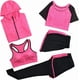 thumbnail image 2 of Conjuntos de chándal para mujer, conjunto deportivo suave y cómodo de secado rápido para correr, trotar, gimnasio, entrenamiento, conjunto de 5 piezas: sujetador deportivo, camiseta, abrigo y 2 p, 2 of 5