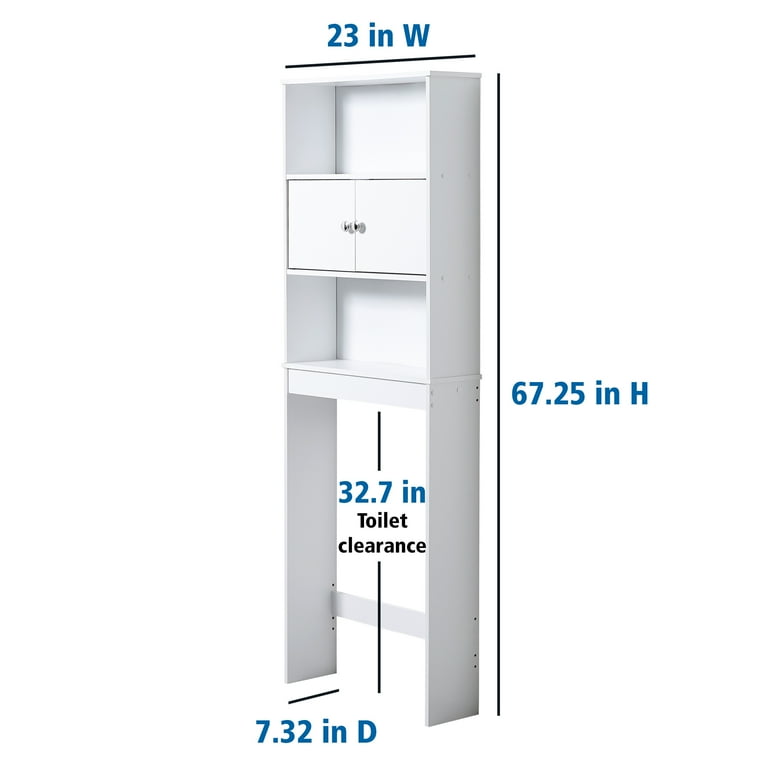 Mainstays 23 W 3-Shelf Bathroom Space Saver, over the Toilet, for Adult or  Child Bath Items, White