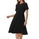thumbnail image 4 of VESTIDO PLISADO EN A DE INSPIRE CHIC PARA MUJER, MANGA CORTA, VESTIDO MIDI PARA TRABAJAR, TALLA XL, NEGRO, 4 of 6