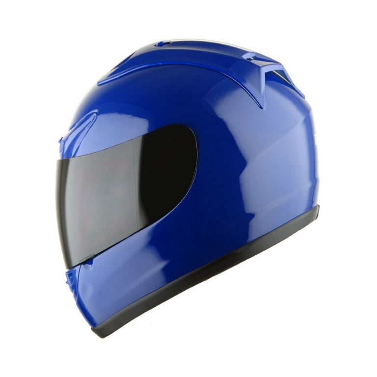bluetooth motorcycle helmet blue 1Storm Motorcycle Full Face Helmet Glossy Blue, Extra Clear Shield,  Bluetooth Headset
