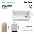 thumbnail image 5 of KRAUS Bellucci Workstation 33 in. Drop In Single Bowl Granite Kitchen Sink in White with Accessories, 5 of 7