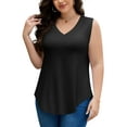 thumbnail image 4 of JYLFC Womens Tank Tops V Neck Long Tops Sleeveless Blouse, Black M, 4 of 8