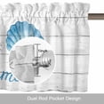 thumbnail image 6 of Enjoy Summer Valance Curtain Watercolor Blue Gradient Sea Shell Wood Grain Window Valances Rod Pocket Short Curtains Window Treatments for Kitchen Bedroom Bathroom Laundry 60" x 14", 6 of 9