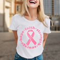 thumbnail image 2 of T-shirt Décontracté à la Mode pour Femme, Col Rond, à Lettres Imprimées, Manches Courtes, Cancer du Sein, Haut 4, 2 of 4