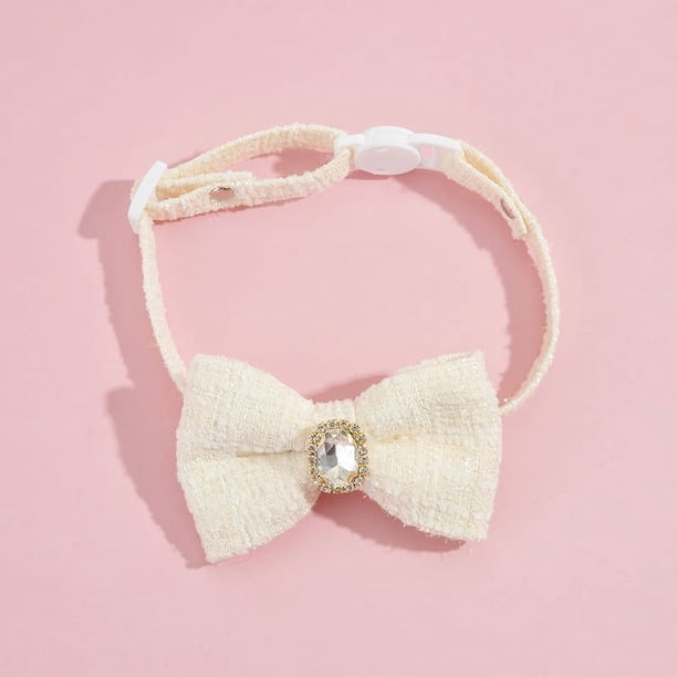 Zhuge Collar para gatos con hebilla ajustable, suave, para perros pequeños o gatos (blanco, talla S)