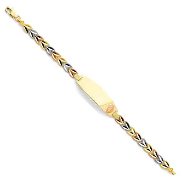 14K 3C Guadalupe ID Bracelet - 7.5"