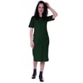 thumbnail image 1 of Moomaya Robe Droite à Manches Courtes pour Femmes, Unie, Décontractée, Coupe Ample, avec Poches, 1 of 6