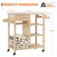 thumbnail image 3 of Carro de Barbacoa Portátil – Madera Maciza y Encimera de Acero Inoxidable – Almacenamiento, Cajón y Estantes Abiertos – Ruedas Bloqueables – Para Jardín Exterior – Color Madera, 3 of 8